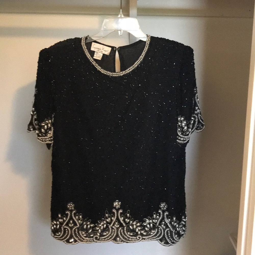Laurence Kazar beaded top